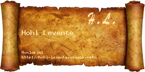 Hohl Levente névjegykártya